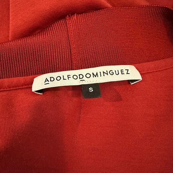 adolfo dominguez Red V Neckline Viscose Satin Blouse 3/4 Sleeves sz S Flawed - Picture 4 of 9